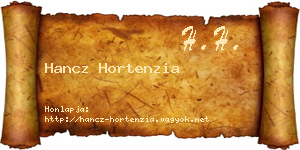 Hancz Hortenzia névjegykártya